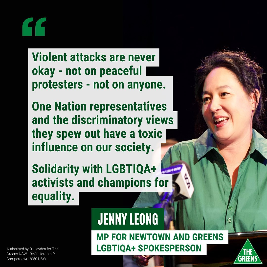 The Greens NSW: We must be tolerant of everything except intolerance. Hate has no…
