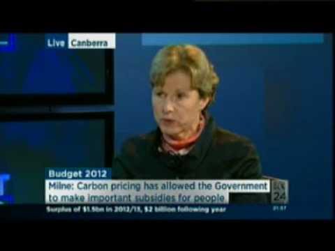 Christine Milne - ABC News 24 - Budget 2012