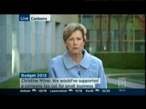 Christine Milne - ABC News Breakfast - Budget 2012