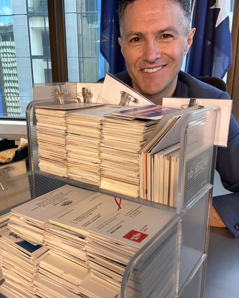 Victor Dominello MP: I saw this stack of cards yesterday …  My excellent Chief of Staf…