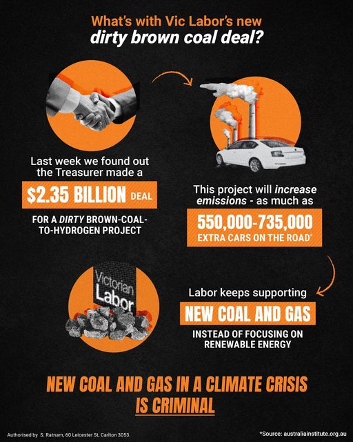 Victorian Greens: Supporting new coal and gas in a climate crisis is criminal.  The…
