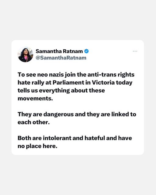 There is no place for hate.  Sending strength to the trans and ge...