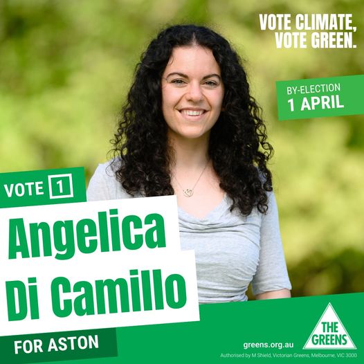 Today's the day!  If you're in the electorate of Aston, Vote 1 Gr...