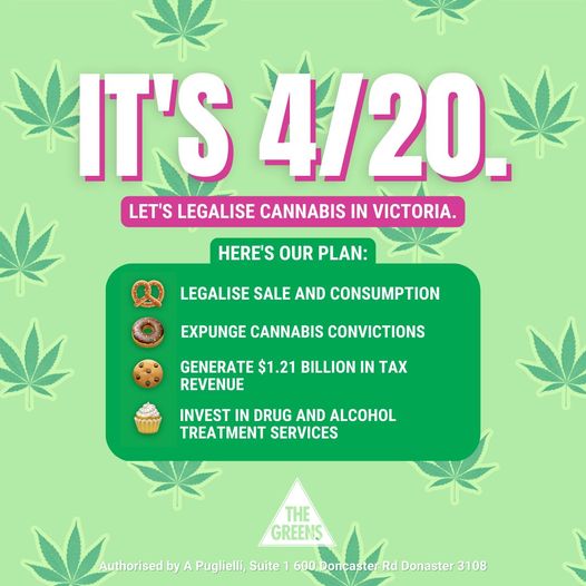 Victorian Greens: Let’s legalise cannabis in Victoria!…