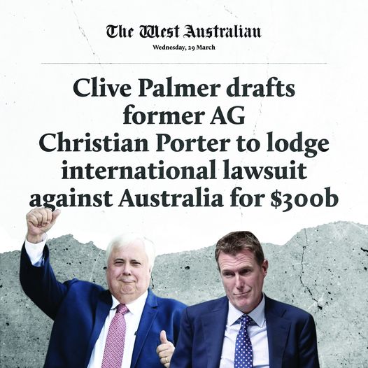 First Clive Palmer and the Liberals teamed up to sue Western Aust...