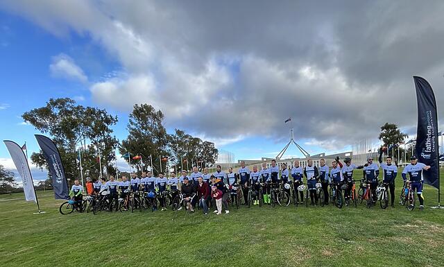 Congratulations to the saddle-sore dads who cycled from Mittagong...