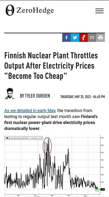 Finland went nuclear.  Australia went green.  The results  ...