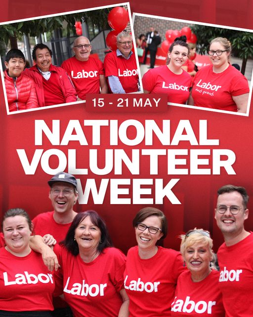 Thank you to all our Australian Labor volunteers - we couldn’t do...