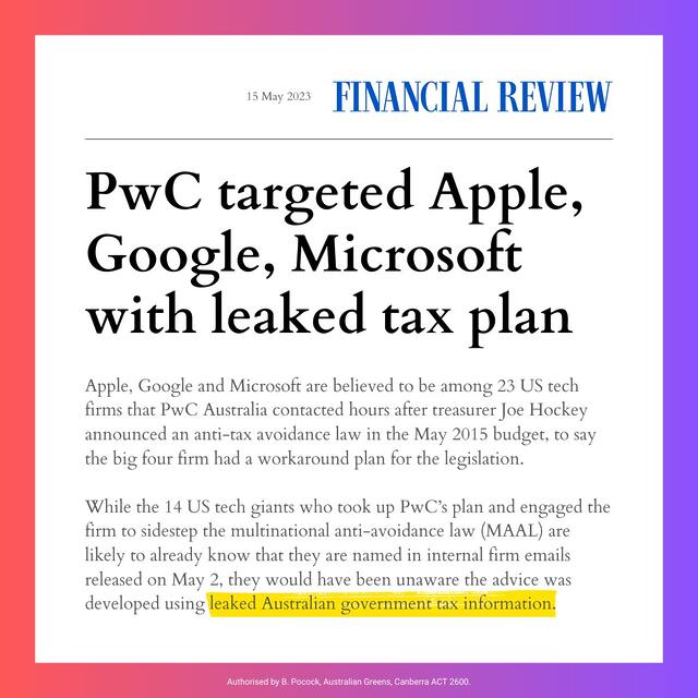 PwC pitched their tax avoidance scheme based on secret government...