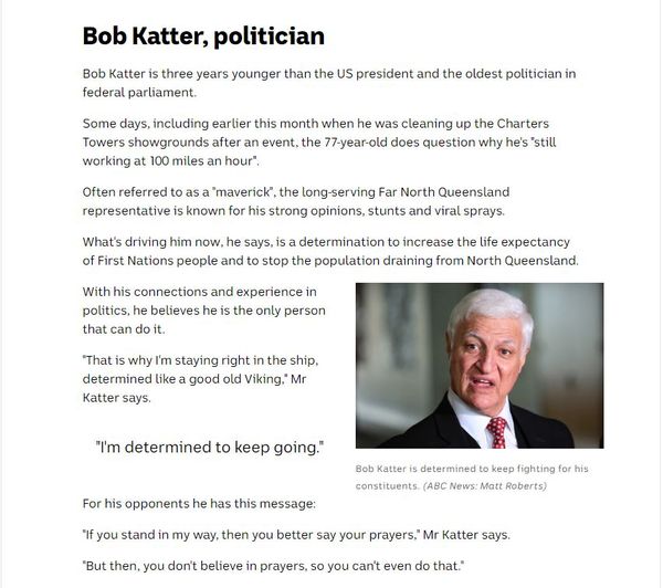 Bob Katter: If you stand in my way, then you better say your prayers!…