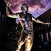 Adam Goodes in all his glory has been immortalised outside the SC...