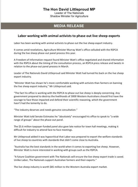 Labor has actively been working with the RSPCA to shut down the l...