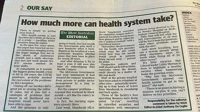 How much more can WA's health system take? A great question with ...