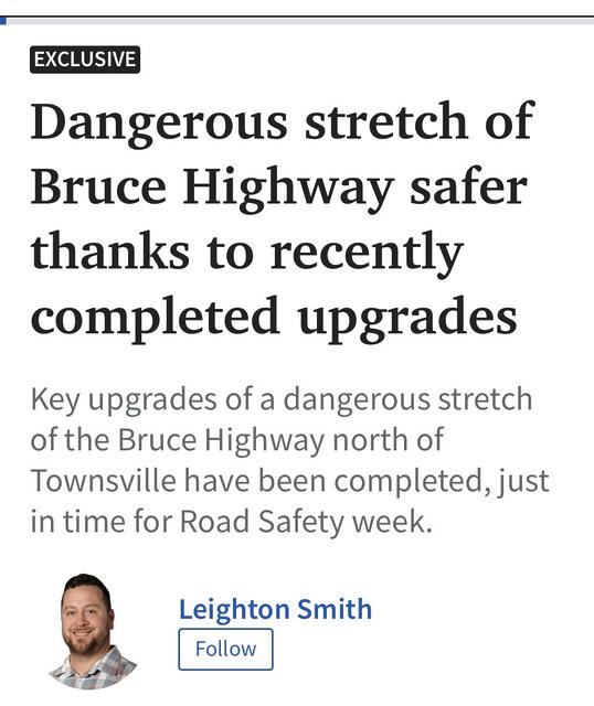 Another Bruce Highway upgrade completed early… ...