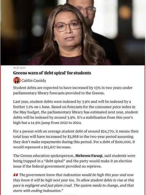 BREAKING: 
Under just two years of Labor Government, student debt...