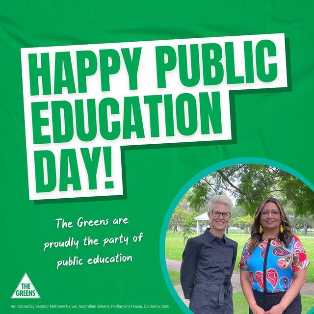The @Greens are proudly the party of public education and it cont...