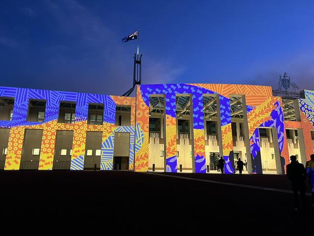 Milton Dick: Tonight we illuminated the façade of @ParlHouseCBR for National R…