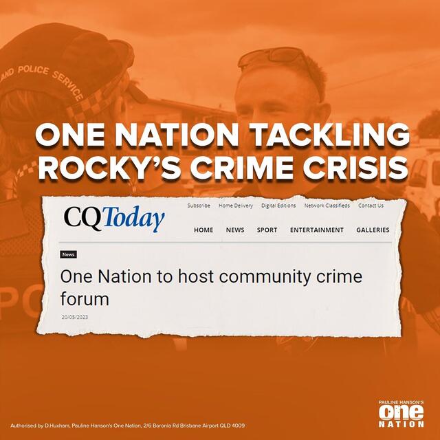 One Nation's Rockhampton forum is this weekend, the 27th of May. ...