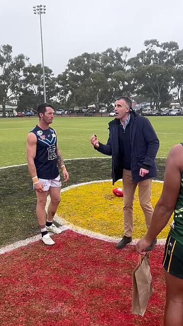 Coin toss at the Salisbury North Football Club's Indigenous Round...