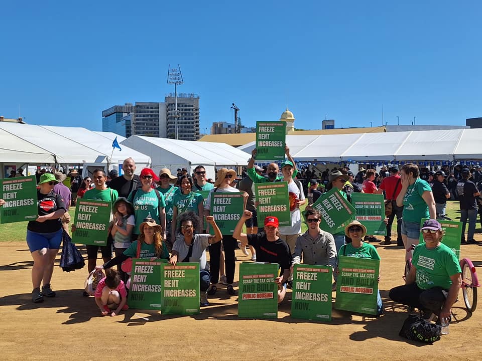 "Gorgeous day to march for worker’s rights  With wages behind inflatio...