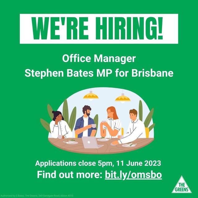 Stephen Bates: WE’RE HIRING!  I’m looking for an Office Manager to join my Elect…