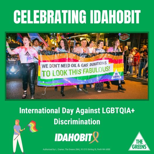 Today is IDAHOBIT - the International Day Against Homophobia, Bip...