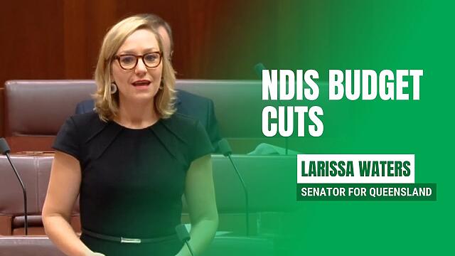 Senator Larissa Waters speaking in the Senate on cuts to the NDIS