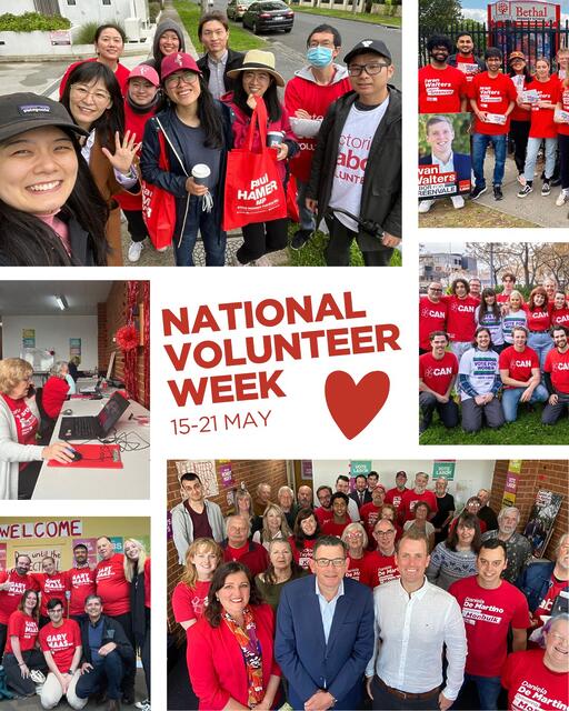 Victorian Labor: Volunteers are the hearts of our communities and our world would …