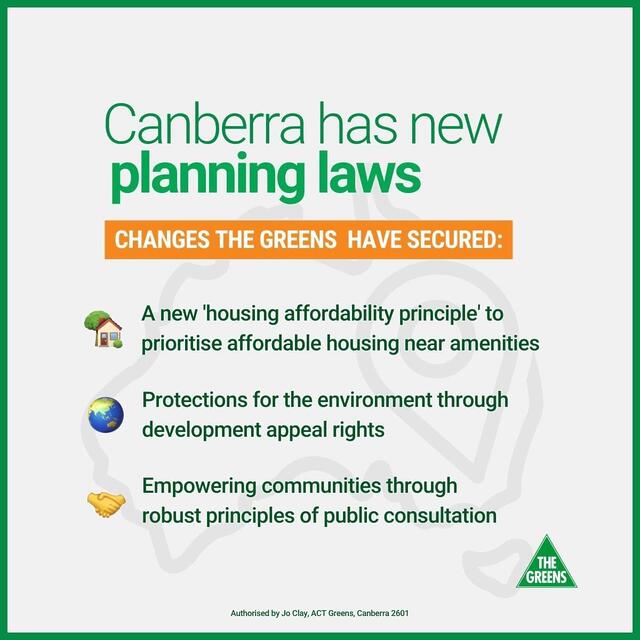 Johnathan Davis MLA (He/Him):  BREAKING NEWS  #Canberra has new planning laws, with the passag…