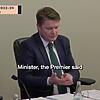 Saved by the bell.  The Minister was caught short on his answer a...