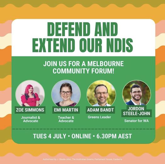 Tonight I'll be doing an online NDIS community forum with Jordon ...