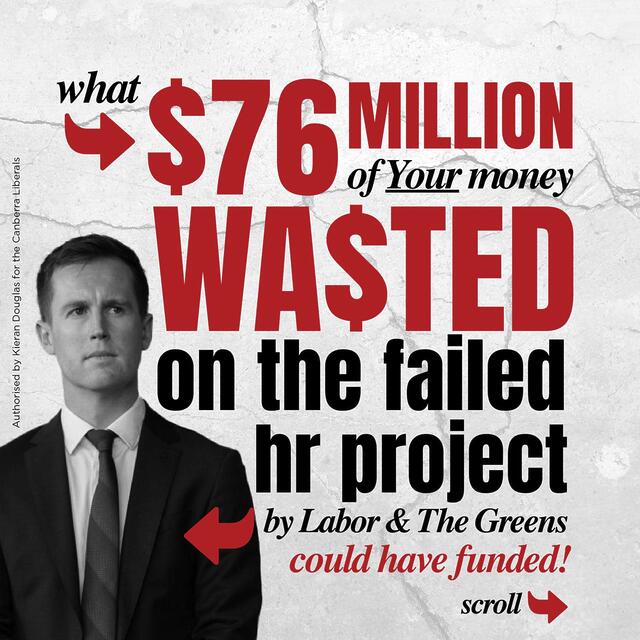 Canberra Liberals: Labor and the Greens waste tax payers money while neglecting esse…