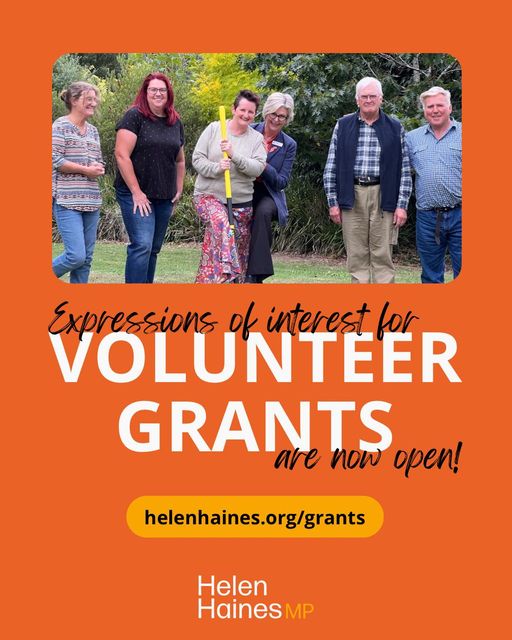 Helen Haines MP: Expressions of Interest open for Volunteer Grants!…
