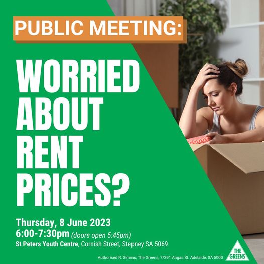 The Greens SA: South Australia is in the middle of a full-blown housing crisis. …