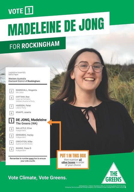 The Greens (WA): The Rockingham by-election is this Saturday! We’re so excited to …