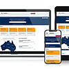 Image of a laptop, mobile phone and tablet, all displaying the home page for the revised outbreak.gov.au website.