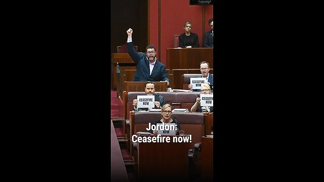 VIDEO: Australian Greens: Ceasefire now: Jordon Steele John