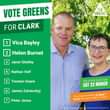 May be an image of 2 people and text that says 'VOTE GREENS FOR CLARK THE GREENS 1 Vica Bayley 2 Helen Burnet 3 Janet Shelley 4 Nathan Volf 5 Trenton Hoare James Zalotockyj TAS STATEELECTION STATE ELECTION SAT 23 MARCH Peter Jones You must number at least 7 boxes for your vote to count. NPapadopoulo, Tasmanian s,2 Hobart AS7000.'