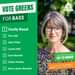 May be an image of 1 person and text that says 'VOTE GREENS FOR BASS THE GREENS 1 Cecily Rosol 2 Tom Hall 3 Jack Fittler 4 Lauren Ball 5 Carol Barnett Calum Hendry TAS STATE ELECTION SAT 23 MARCH 7 Anne Layton-Bennett You must number at least boxes for your vote to count. ·oo TAS7 000'