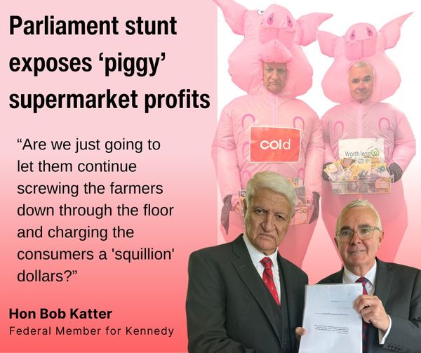 Bob Katter: Last week in parliament, my crossbench colleague Andrew Wilkie and I, …
