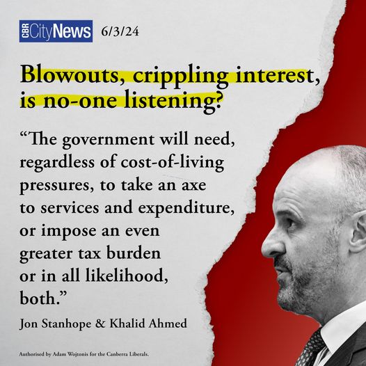 Blowouts, crippling interest, is no-one listening?  According to Jon ...