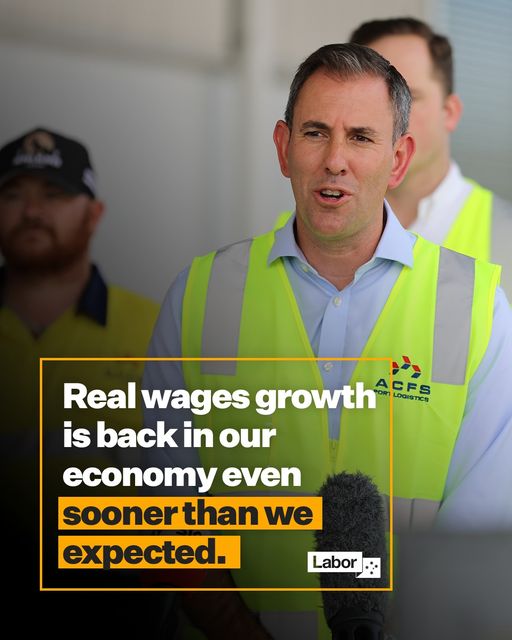 Jim Chalmers MP: 
The return of real wages growth means that Australians are earning mo…