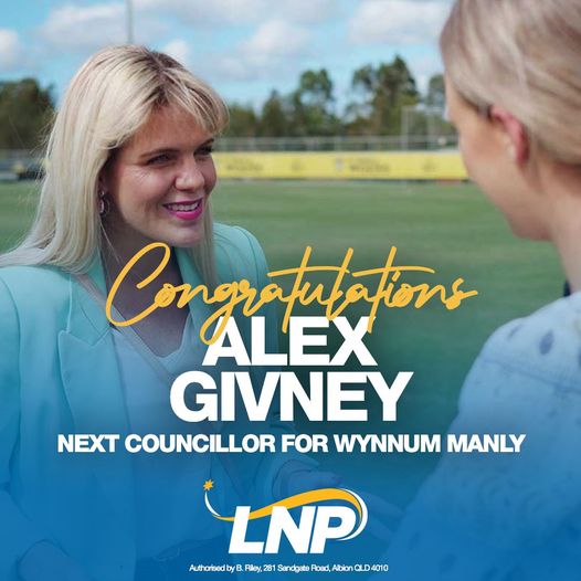 LNP – Liberal National Party: Congratulations Alex Givney – Lord Mayor’s Representative for Wynnum M…
