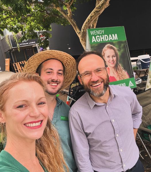 Queensland Greens: Look who’s in town to help out at early voting…
