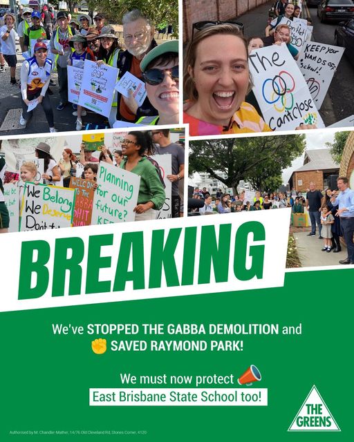 Queensland Greens: Pressure works! After three years of relentless campaigning from the G…