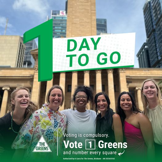 Tomorrow, we can kick out the lacklustre LNP Brisbane City Council and...
