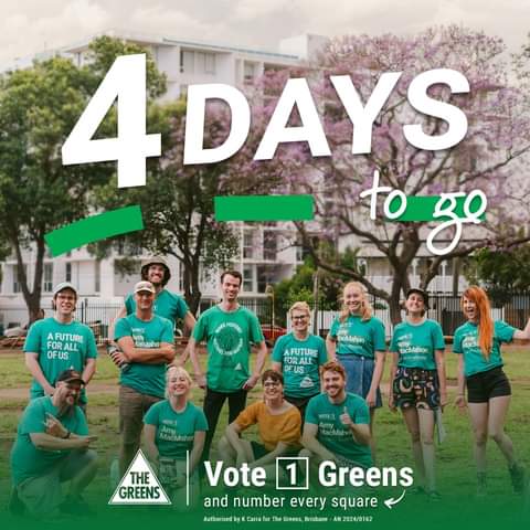 Queensland Greens: Vote 1 Greens!…