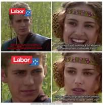 May be an image of 4 people and text that says 'Labor We're going to strengthen environmental protection laws. And you wont just propose a bill allowing gas developments to bypass them? Labor Authorised And you wont just proposea bill allowing gasdevloents to ypass them, right? McColl Australian Greens Canberra 2600'