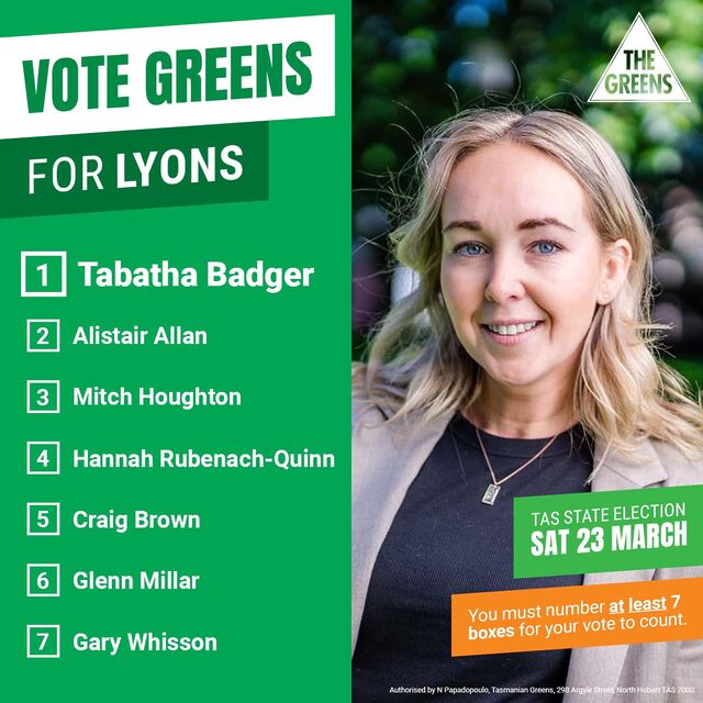 Tasmanian Greens: For those voting early, we’ve made this handy guide on how to vote 1-7…
