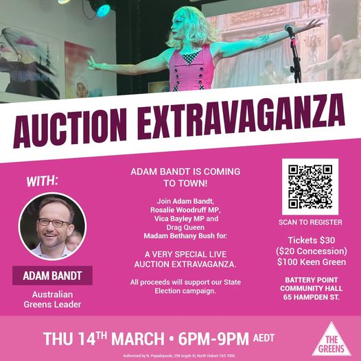 Time’s running out to get tickets for our Adam Bandt Auction Extravaga...